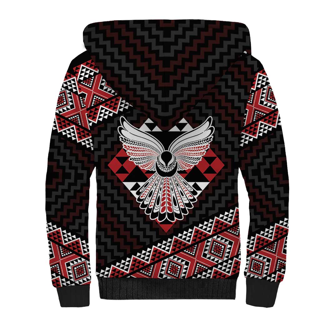 Taniko Aotearoa Sherpa Hoodie Poutama Mix Piwakawaka - Ver02