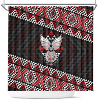 Taniko Aotearoa Shower Curtain Poutama Mix Piwakawaka - Ver02