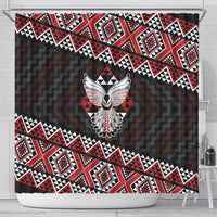 Taniko Aotearoa Shower Curtain Poutama Mix Piwakawaka - Ver02