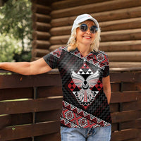 Taniko Aotearoa Women Polo Shirt Poutama Mix Piwakawaka - Ver02