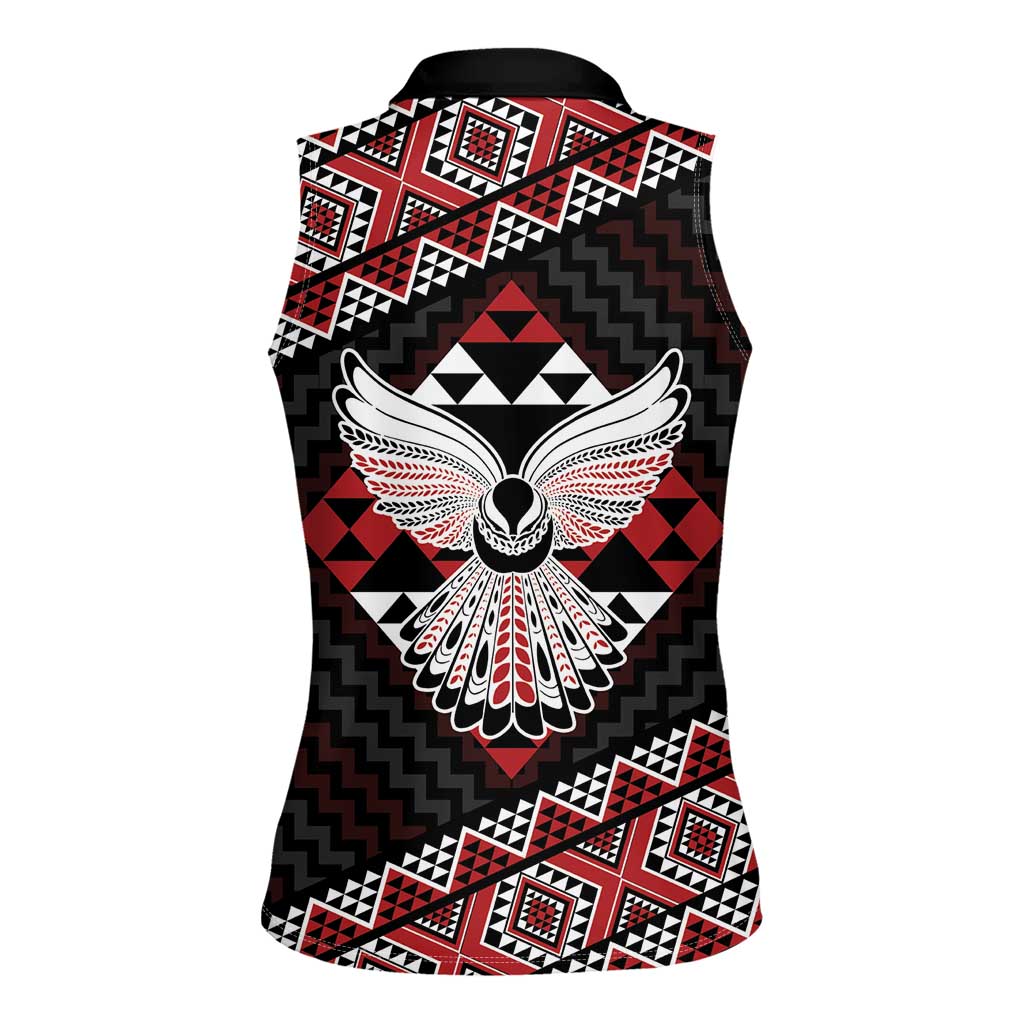 Taniko Aotearoa Women Sleeveless Polo Shirt Poutama Mix Piwakawaka - Ver02 LT7 - Polynesian Pride