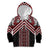 Maori Tukutuku Taniko Motifs Kid Hoodie Red Poutama Mix Kowhaiwhai
