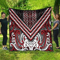 Maori Tukutuku Taniko Motifs Quilt Red Poutama Mix Kowhaiwhai LT7 - Polynesian Pride