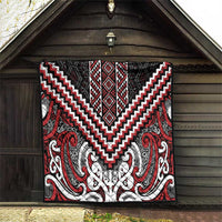 Maori Tukutuku Taniko Motifs Quilt Red Poutama Mix Kowhaiwhai LT7 - Polynesian Pride