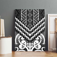 Maori Tukutuku Taniko Motifs Canvas Wall Art Black Poutama Mix Kowhaiwhai