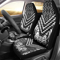 Maori Tukutuku Taniko Motifs Car Seat Cover Black Poutama Mix Kowhaiwhai LT7 - Polynesian Pride