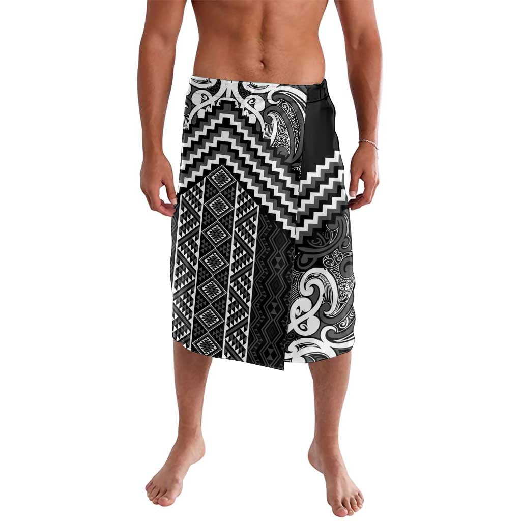 Maori Tukutuku Taniko Motifs Lavalava Black Poutama Mix Kowhaiwhai