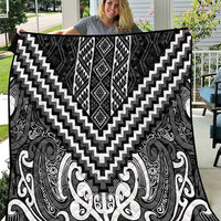 Maori Tukutuku Taniko Motifs Quilt Black Poutama Mix Kowhaiwhai LT7 Black - Polynesian Pride