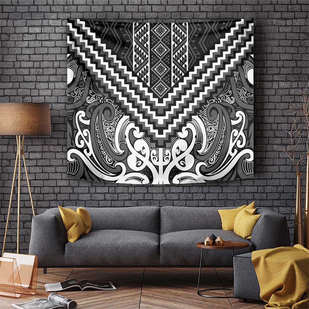 Maori Tukutuku Taniko Motifs Tapestry Black Poutama Mix Kowhaiwhai