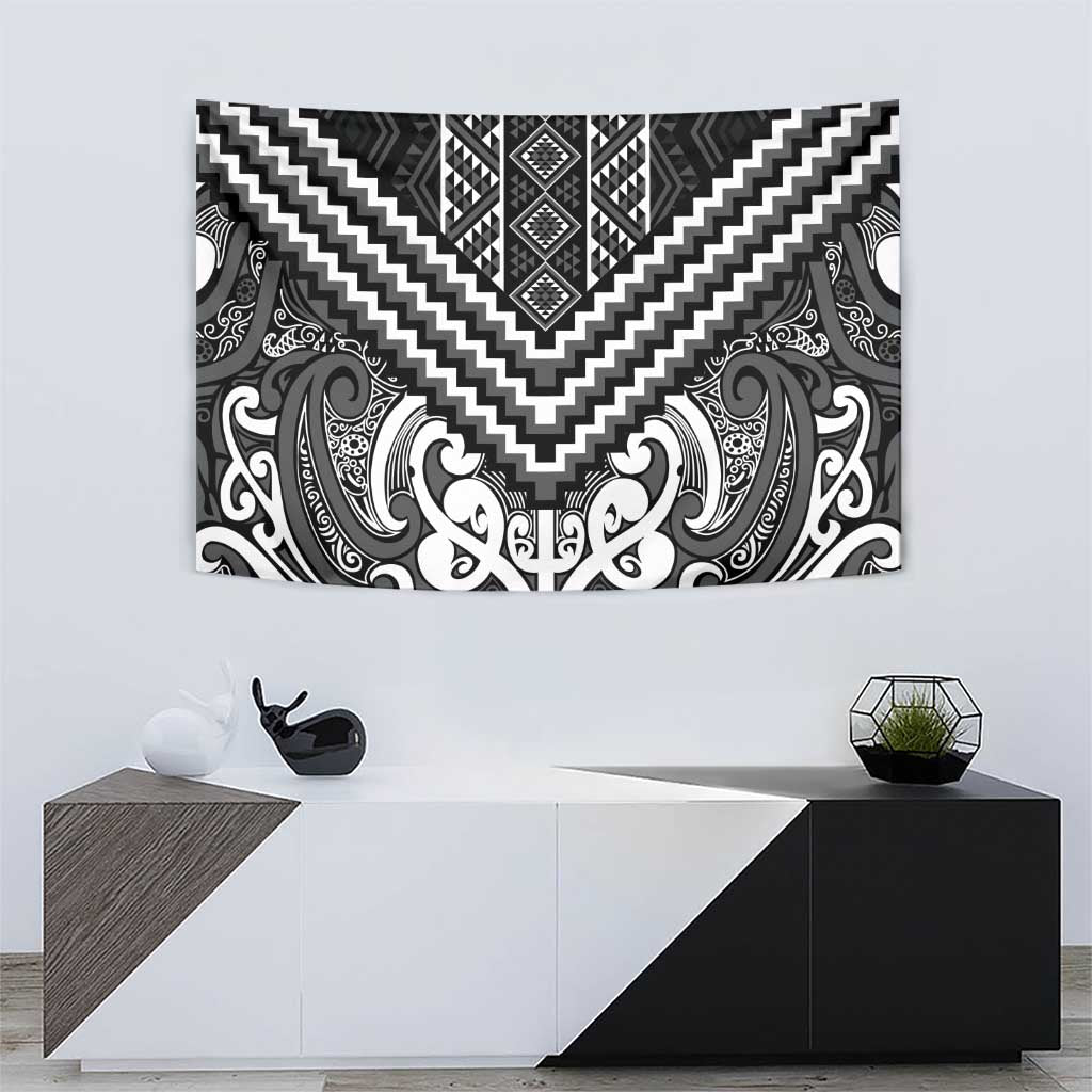 Maori Tukutuku Taniko Motifs Tapestry Black Poutama Mix Kowhaiwhai