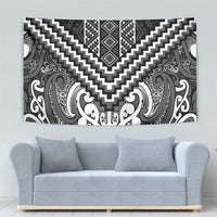 Maori Tukutuku Taniko Motifs Tapestry Black Poutama Mix Kowhaiwhai