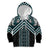 Maori Tukutuku Taniko Motifs Kid Hoodie Teal Poutama Mix Kowhaiwhai
