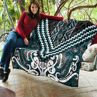 Maori Tukutuku Taniko Motifs Quilt Teal Poutama Mix Kowhaiwhai LT7 - Polynesian Pride
