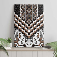 Maori Tukutuku Taniko Motifs Canvas Wall Art Brown Poutama Mix Kowhaiwhai