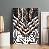 Maori Tukutuku Taniko Motifs Canvas Wall Art Brown Poutama Mix Kowhaiwhai