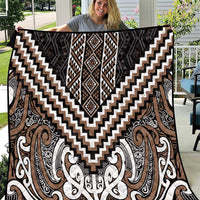 Maori Tukutuku Taniko Motifs Quilt Brown Poutama Mix Kowhaiwhai