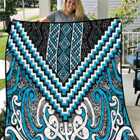 Maori Tukutuku Taniko Motifs Quilt Turquoise Poutama Mix Kowhaiwhai LT7 Turquoise - Polynesian Pride