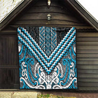 Maori Tukutuku Taniko Motifs Quilt Turquoise Poutama Mix Kowhaiwhai LT7 - Polynesian Pride