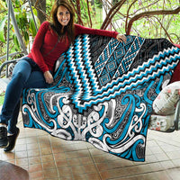 Maori Tukutuku Taniko Motifs Quilt Turquoise Poutama Mix Kowhaiwhai LT7 - Polynesian Pride
