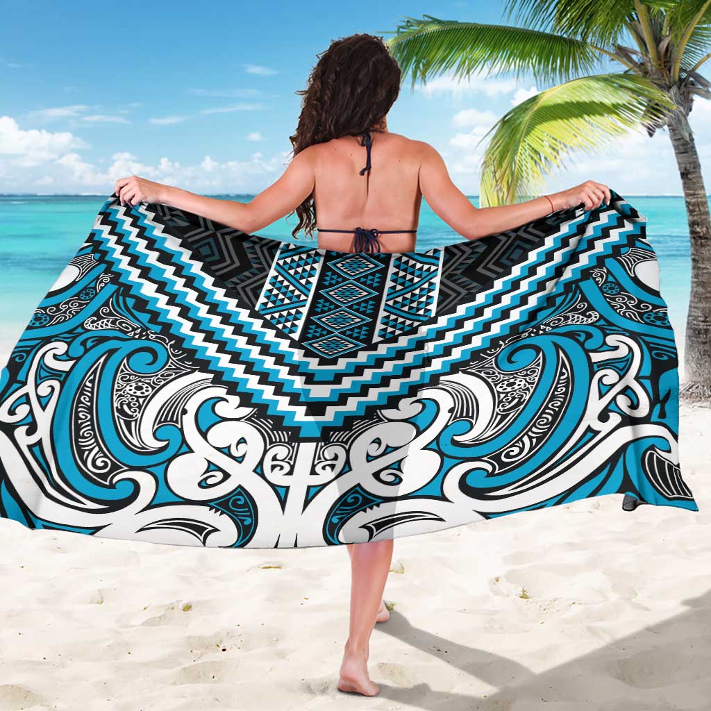Maori Tukutuku Taniko Motifs Sarong Turquoise Poutama Mix Kowhaiwhai LT7 - Polynesian Pride