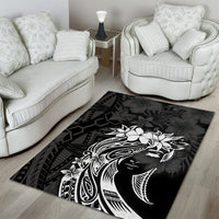 Polynesian Women's Day Area Rug Plumeria Passion - Black LT7 - Polynesian Pride
