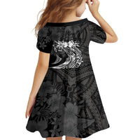 Polynesian Women's Day Family Matching Long Sleeve Bodycon Dress and Hawaiian Shirt Plumeria Passion - Black LT7 - Polynesian Pride