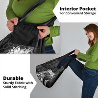 Polynesian Women's Day Grocery Bag Plumeria Passion - Black