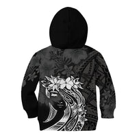 Polynesian Women's Day Kid Hoodie Plumeria Passion - Black LT7 - Polynesian Pride