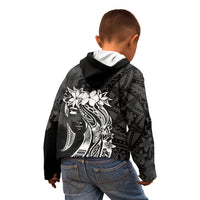 Polynesian Women's Day Kid Hoodie Plumeria Passion - Black LT7 - Polynesian Pride