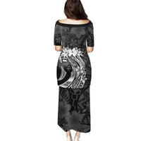 Polynesian Women's Day Puletasi Plumeria Passion - Black LT7 - Polynesian Pride