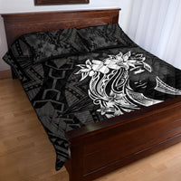 Polynesian Women's Day Quilt Bed Set Plumeria Passion - Black LT7 - Polynesian Pride