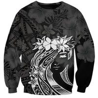 Polynesian Women's Day Sweatshirt Plumeria Passion - Black LT7 Unisex Black - Polynesian Pride