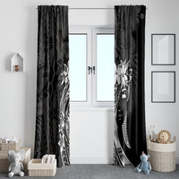 Polynesian Women's Day Window Curtain Plumeria Passion - Black LT7 - Polynesian Pride
