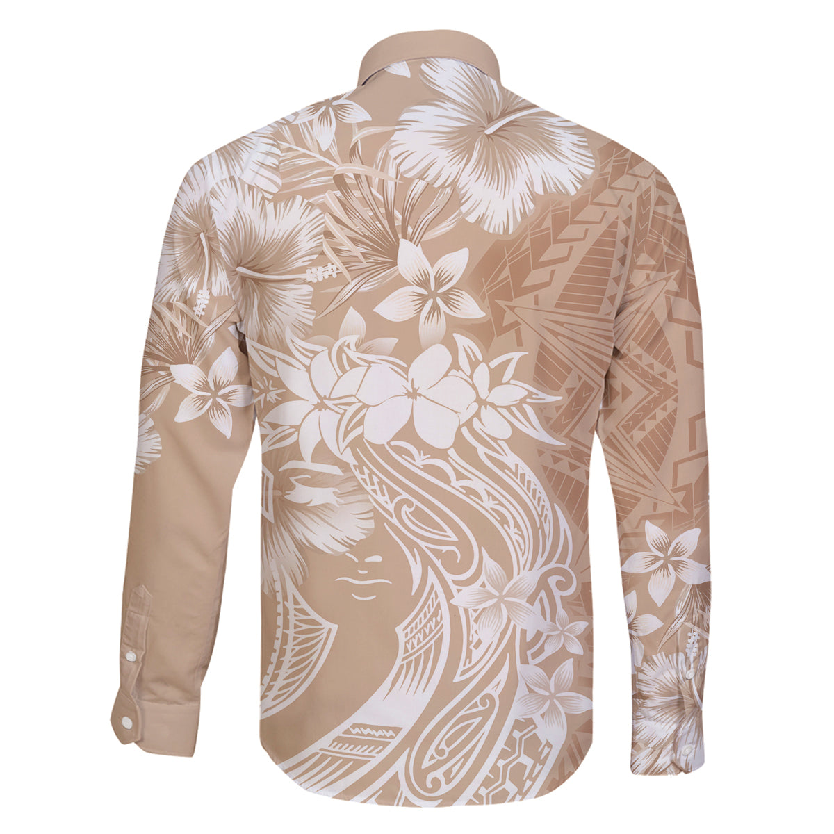 Polynesian Women's Day Family Matching Puletasi and Hawaiian Shirt Plumeria Passion - Beige LT7 - Polynesian Pride
