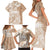 Polynesian Women's Day Family Matching Short Sleeve Bodycon Dress and Hawaiian Shirt Plumeria Passion - Beige LT7
