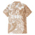 Polynesian Women's Day Family Matching Short Sleeve Bodycon Dress and Hawaiian Shirt Plumeria Passion - Beige LT7