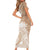 Polynesian Women's Day Family Matching Short Sleeve Bodycon Dress and Hawaiian Shirt Plumeria Passion - Beige LT7