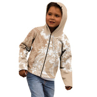Polynesian Women's Day Kid Hoodie Plumeria Passion - Beige LT7 - Polynesian Pride
