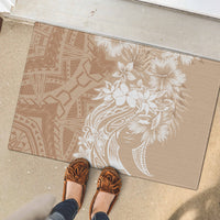 Polynesian Women's Day Rubber Doormat Plumeria Passion - Beige LT7 - Polynesian Pride