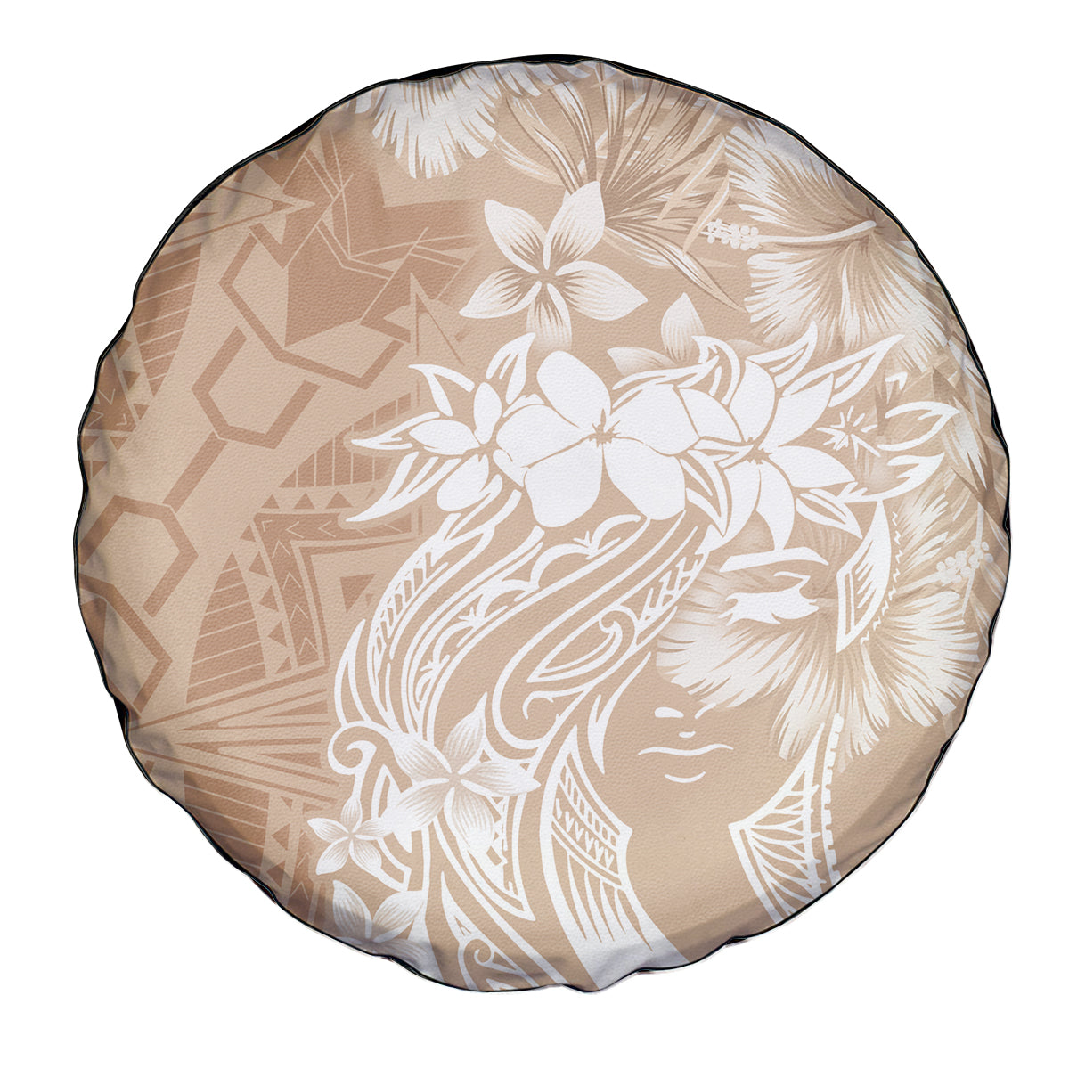 Polynesian Women's Day Spare Tire Cover Plumeria Passion - Beige LT7 - Polynesian Pride