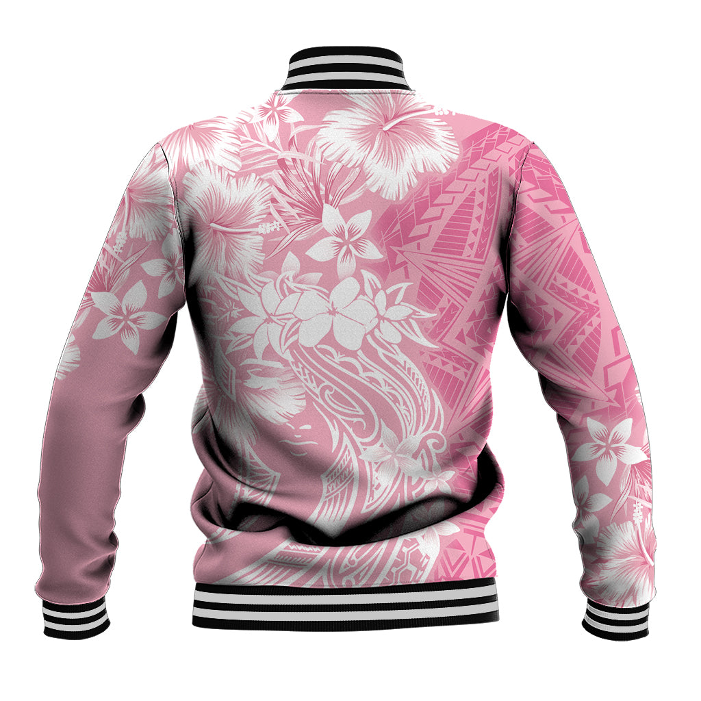 Polynesian Women's Day Baseball Jacket Plumeria Passion - Pink LT7 - Polynesian Pride