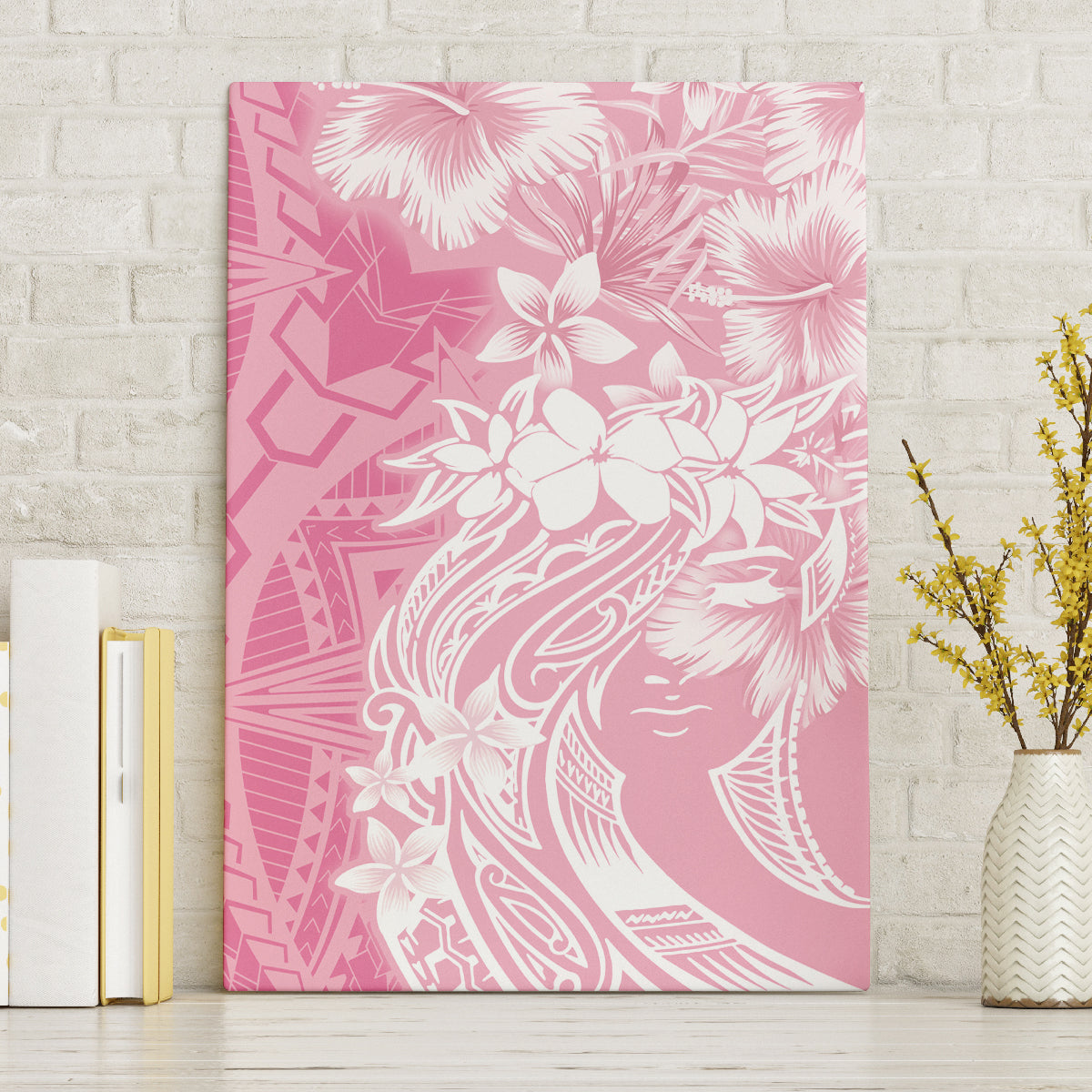 Polynesian Women's Day Canvas Wall Art Plumeria Passion - Pink LT7 Pink - Polynesian Pride