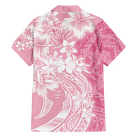 Polynesian Women's Day Family Matching Off Shoulder Long Sleeve Dress and Hawaiian Shirt Plumeria Passion - Pink LT7 - Polynesian Pride