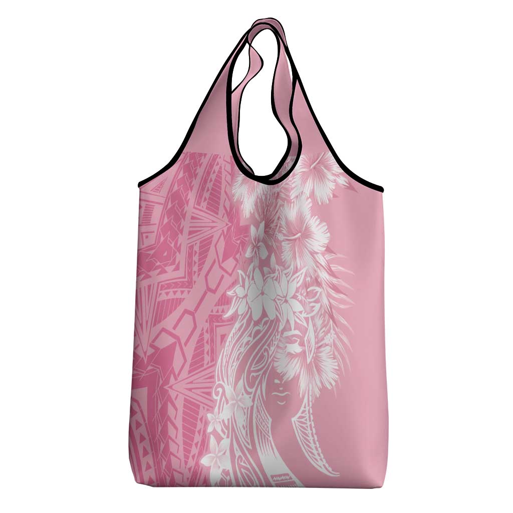 Polynesian Women's Day Grocery Bag Plumeria Passion - Pink