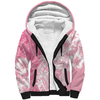 Polynesian Women's Day Sherpa Hoodie Plumeria Passion - Pink LT7 Unisex Pink - Polynesian Pride