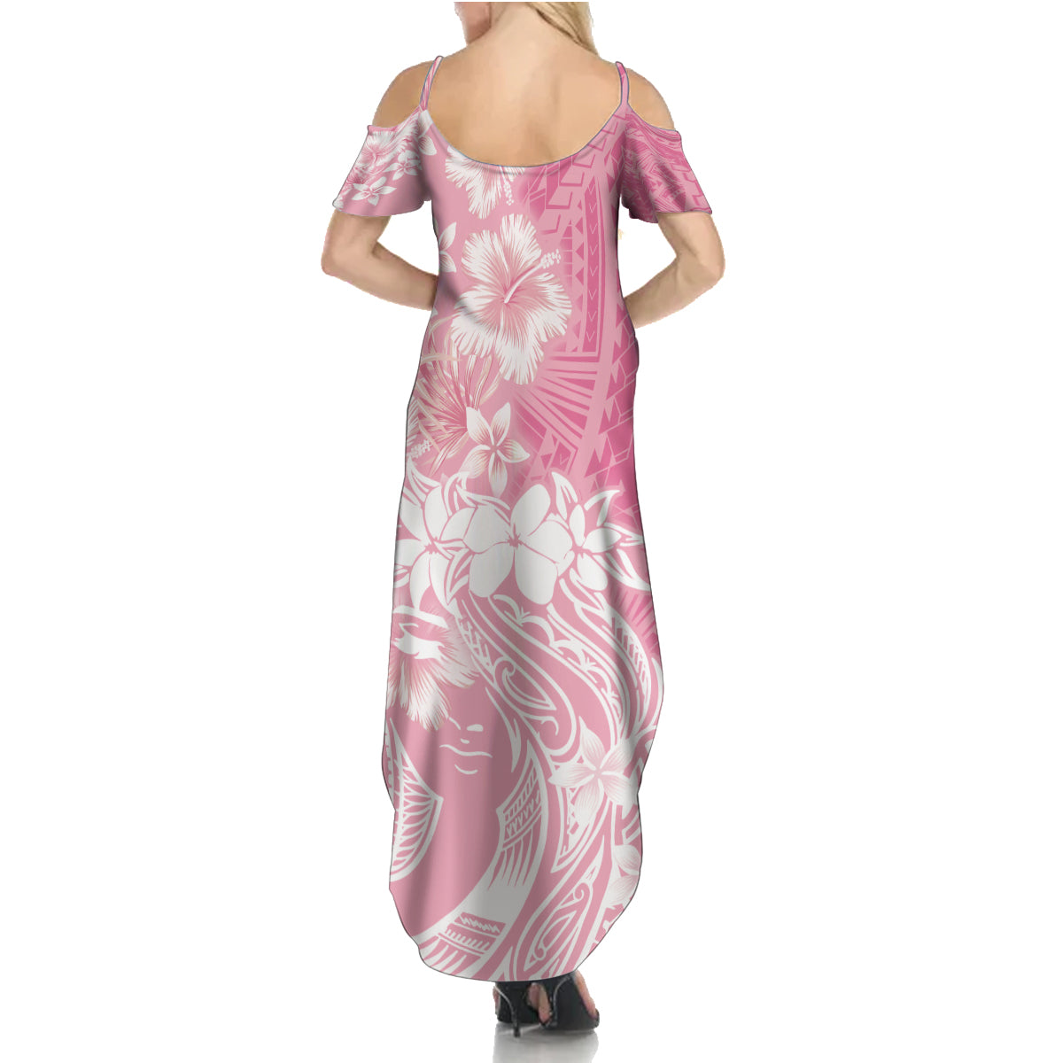 Polynesian Women's Day Summer Maxi Dress Plumeria Passion - Pink LT7 - Polynesian Pride