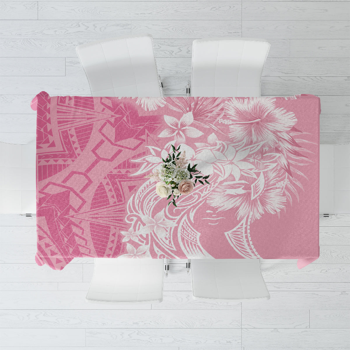 Polynesian Women's Day Tablecloth Plumeria Passion - Pink LT7 Pink - Polynesian Pride