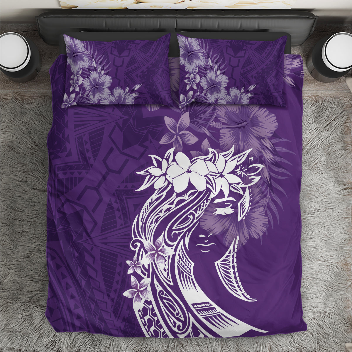 Polynesian Women's Day Bedding Set Plumeria Passion - Purple LT7 Purple - Polynesian Pride