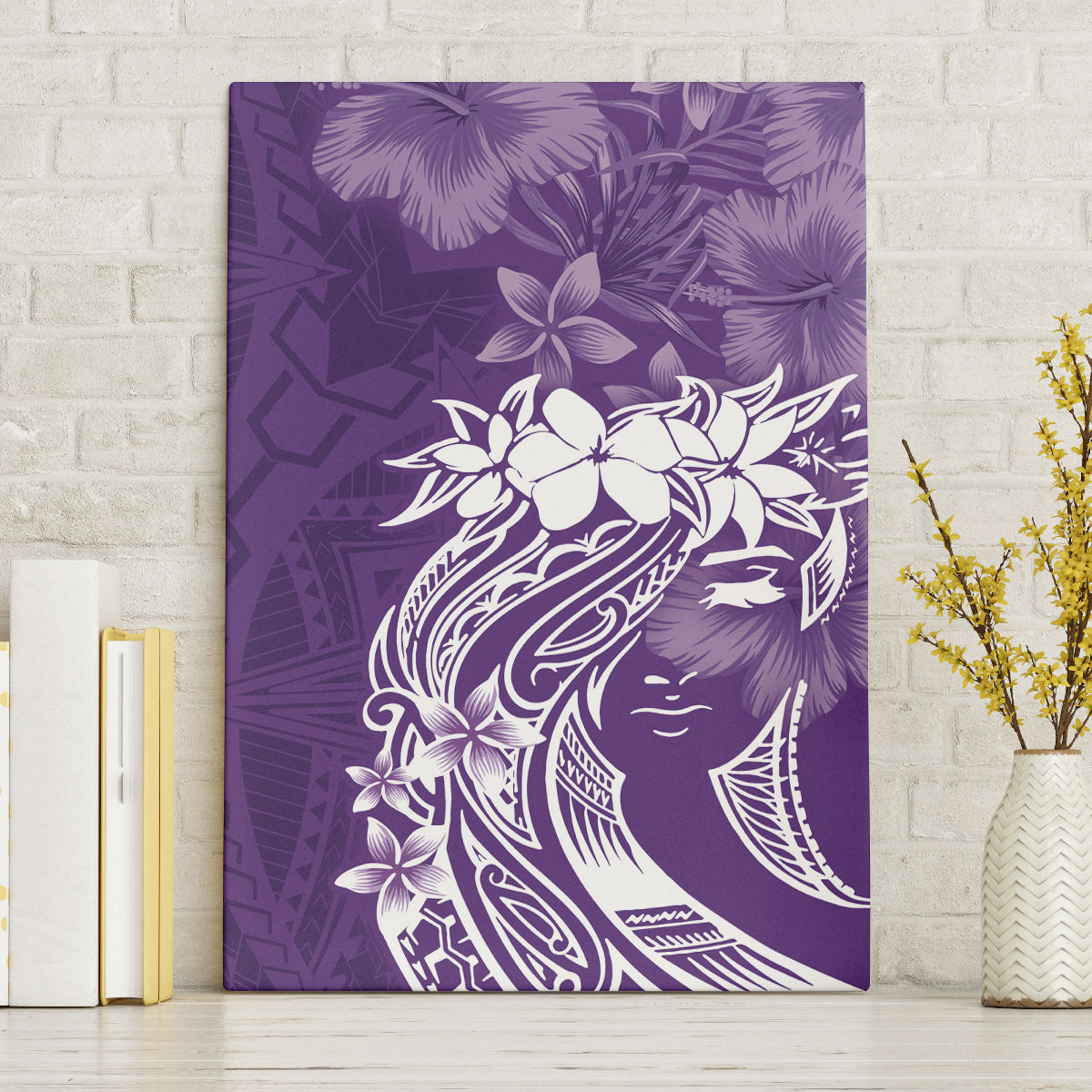 Polynesian Women's Day Canvas Wall Art Plumeria Passion - Purple LT7 Purple - Polynesian Pride