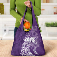 Polynesian Women's Day Grocery Bag Plumeria Passion - Purple